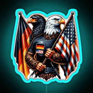 USA Germany Eagles American German RGB Neon Sign