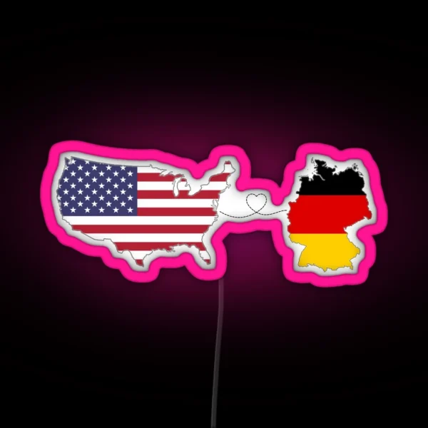 USA Germany Long Distance Love RGB Neon Sign