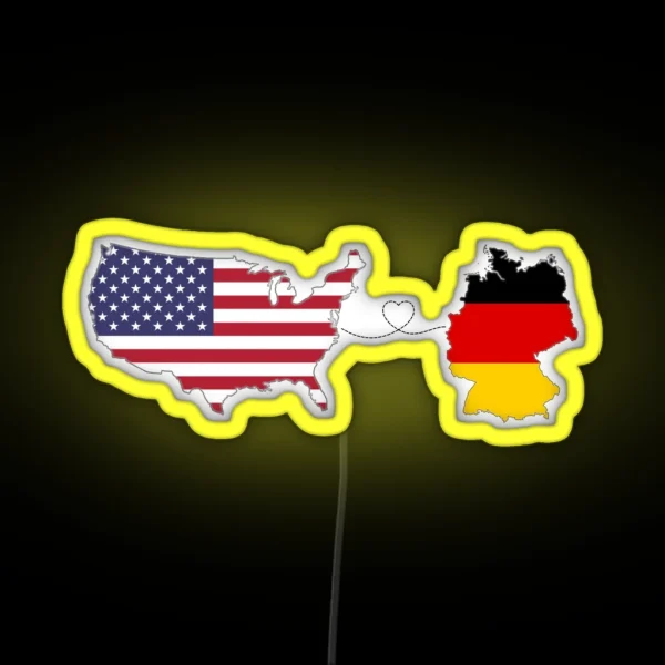 USA Germany Long Distance Love RGB Neon Sign