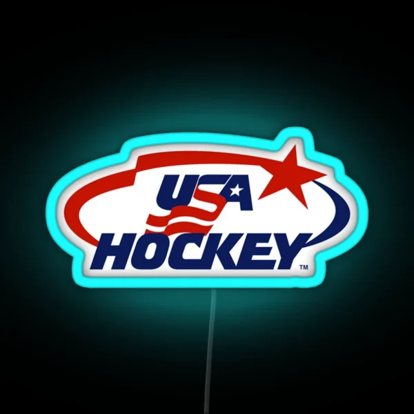 USA Hockey Logo RGB Neon Sign