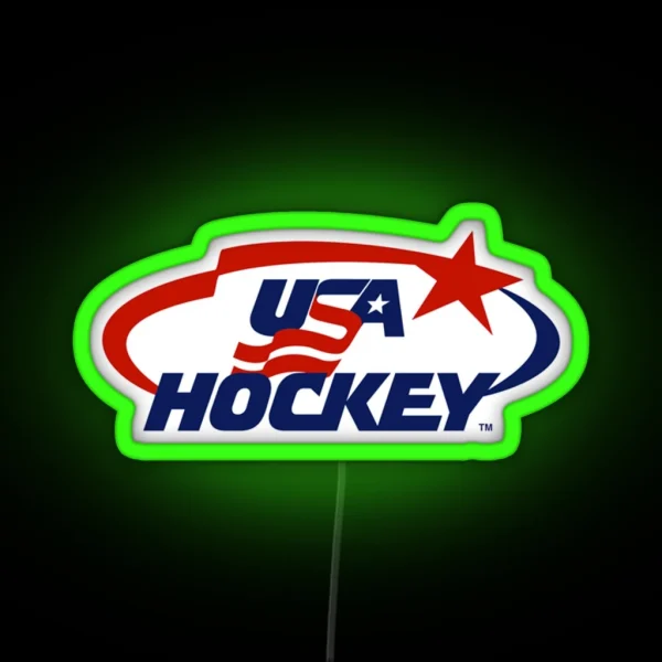 USA Hockey Logo RGB Neon Sign