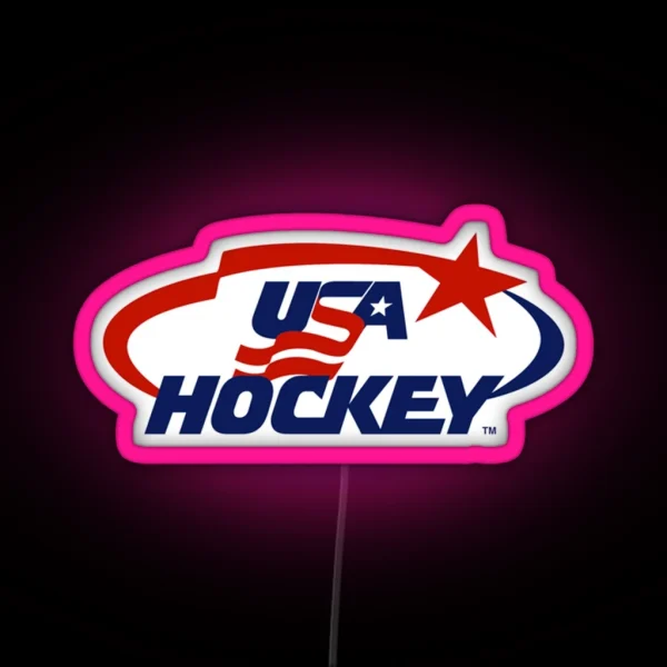 USA Hockey Logo RGB Neon Sign
