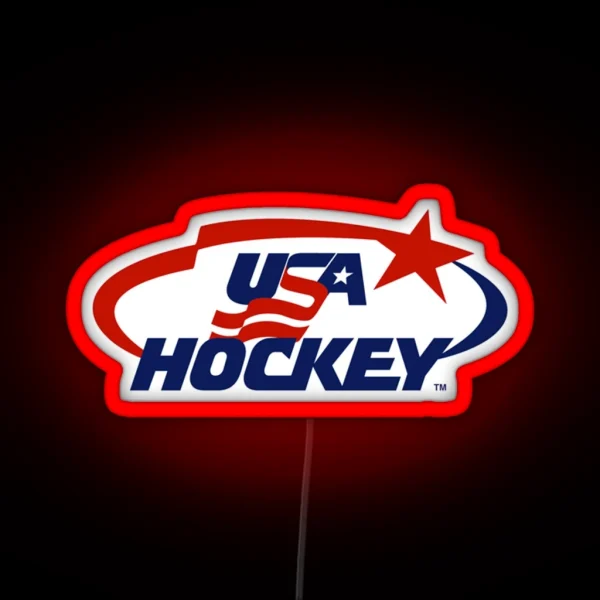 USA Hockey Logo RGB Neon Sign