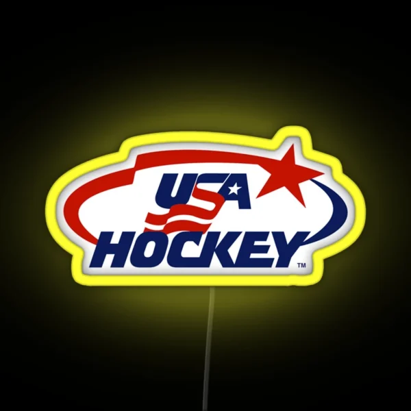 USA Hockey Logo RGB Neon Sign