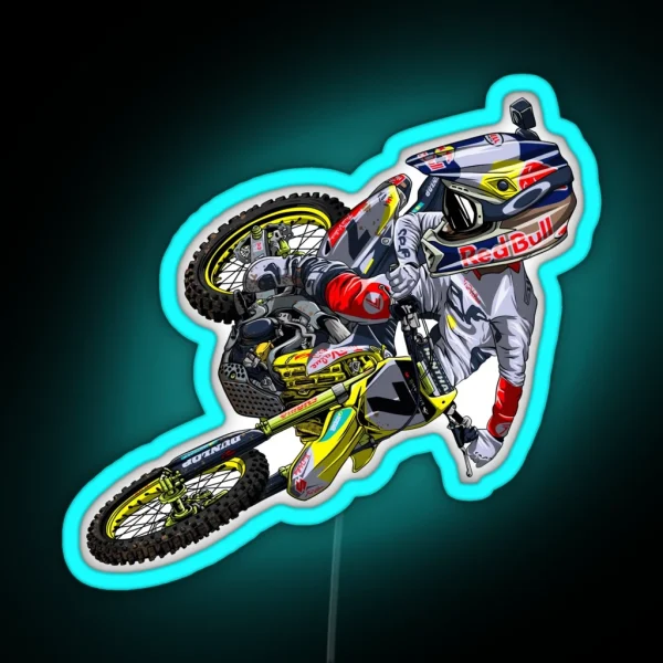 USA Motocross Rider 7 RGB Neon Sign