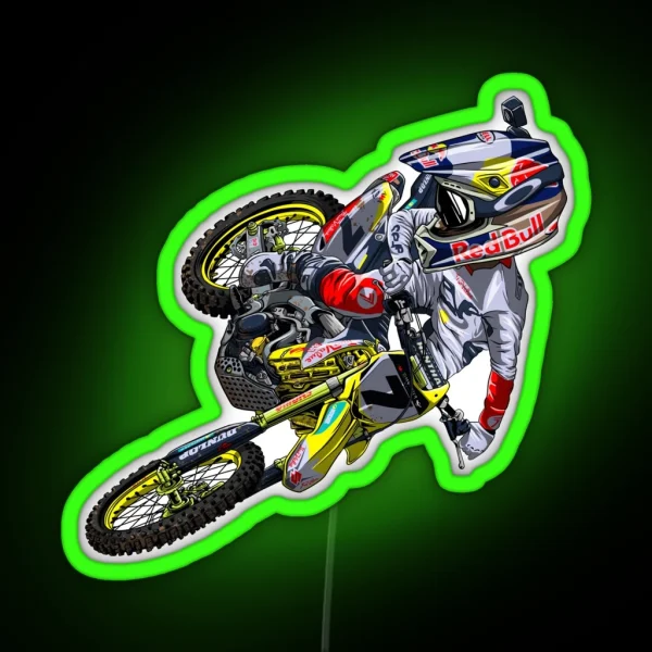 USA Motocross Rider 7 RGB Neon Sign