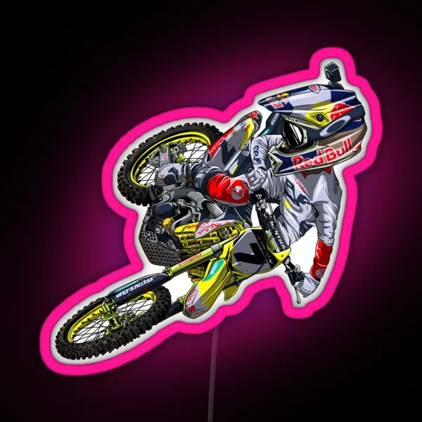 USA Motocross Rider 7 RGB Neon Sign