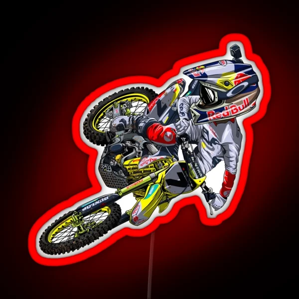 USA Motocross Rider 7 RGB Neon Sign