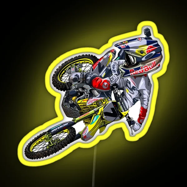 USA Motocross Rider 7 RGB Neon Sign