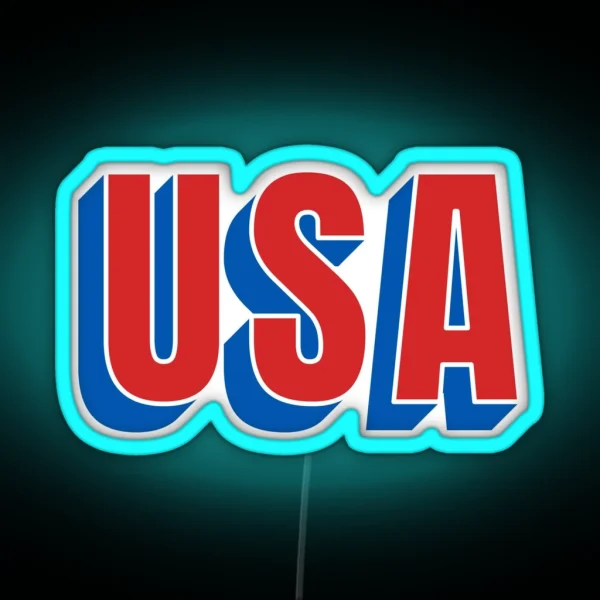USA Text RGB Neon Sign