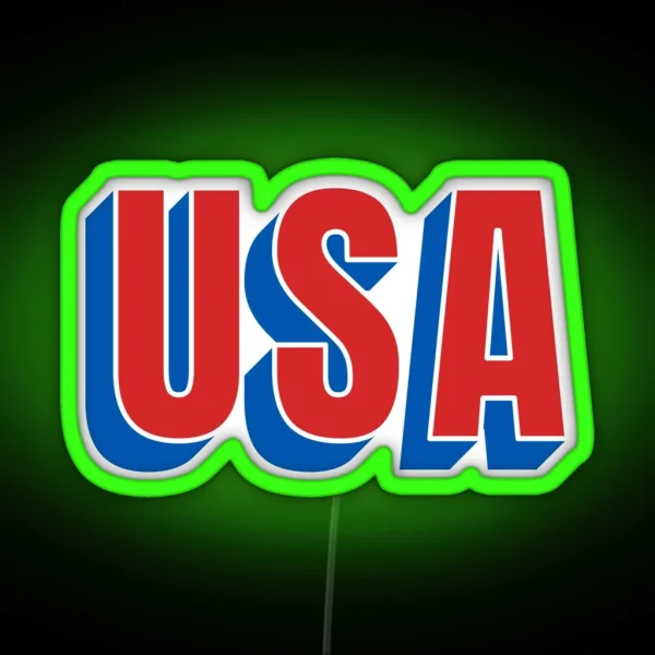 USA Text RGB Neon Sign