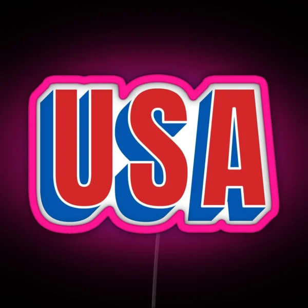 USA Text RGB Neon Sign