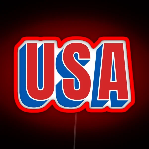 USA Text RGB Neon Sign