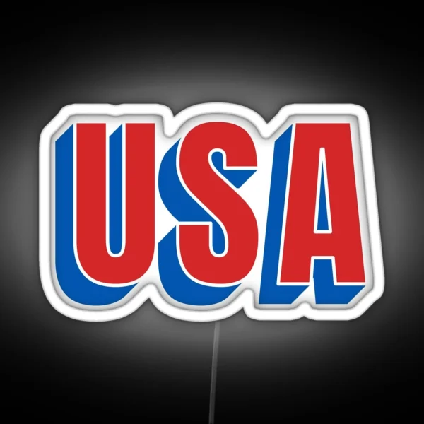 USA Text RGB Neon Sign