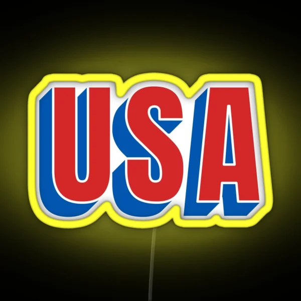 USA Text RGB Neon Sign