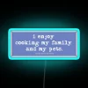 Neon sign with colorful, glowing letters spelling out 'Use Commas'