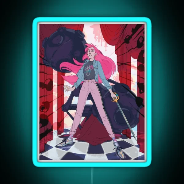 Utena Tenjou Fashion Illustration RGB Neon Sign
