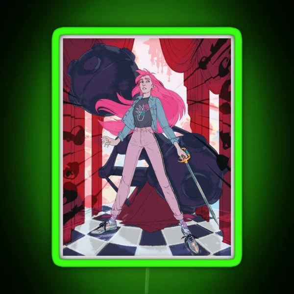 Utena Tenjou Fashion Illustration RGB Neon Sign