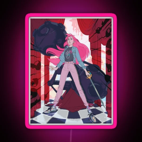 Utena Tenjou Fashion Illustration RGB Neon Sign