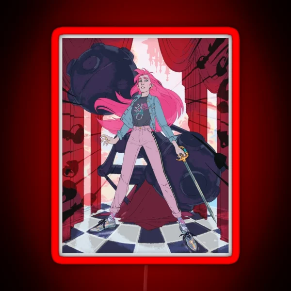 Utena Tenjou Fashion Illustration RGB Neon Sign