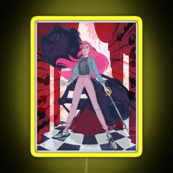 Utena Tenjou Fashion Illustration RGB Neon Sign