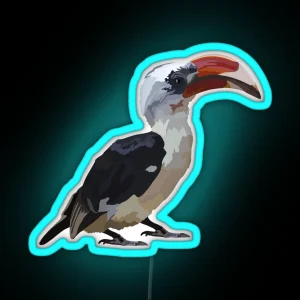 V Is For Von Der Decken Hornbill RGB Neon Sign