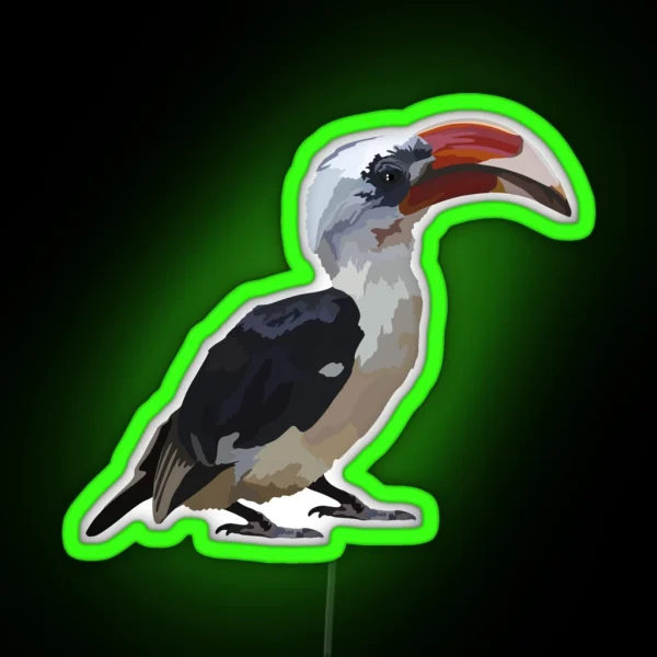V Is For Von Der Decken Hornbill RGB Neon Sign