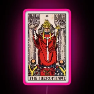 V The Hierophant Tarot Card RGB Neon Sign
