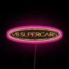 Neon V8 Supercars logo with pink accents