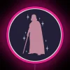 Darth Vader's neon sign with pink hues