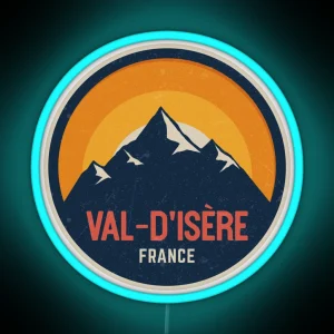 Val D Isere France Mountain Design RGB Neon Sign