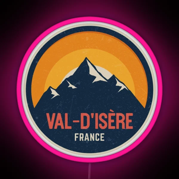 Val D Isere France Mountain Design RGB Neon Sign