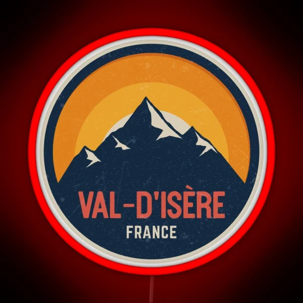 Val D Isere France Mountain Design RGB Neon Sign