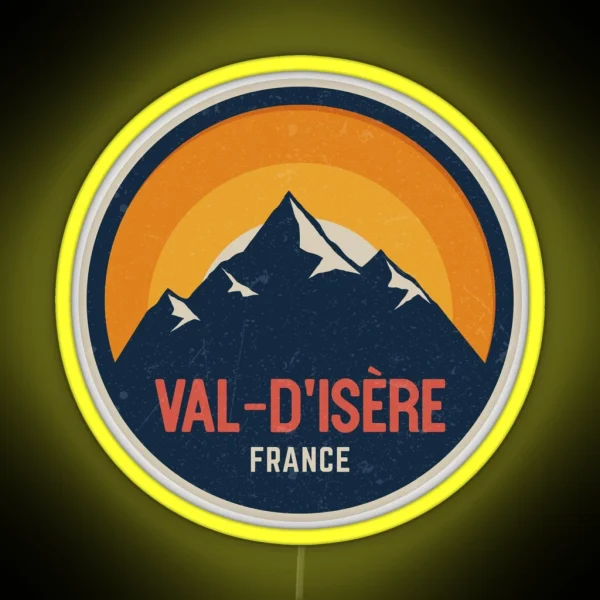 Val D Isere France Mountain Design RGB Neon Sign