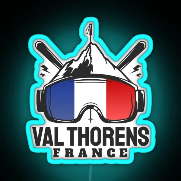 Val Thorens France Ski Resort Skiing Souvenir RGB Neon Sign