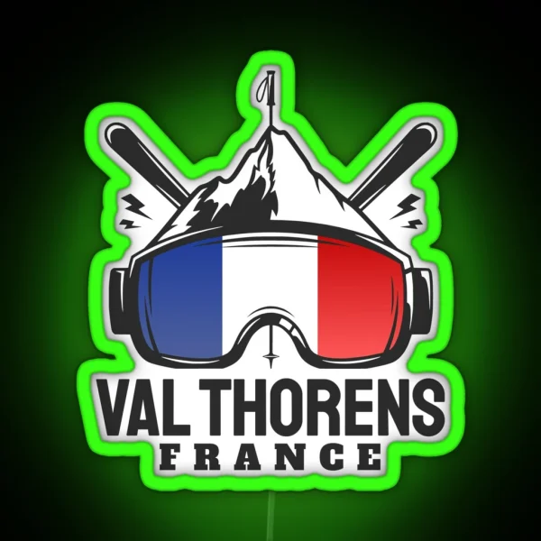 Val Thorens France Ski Resort Skiing Souvenir RGB Neon Sign