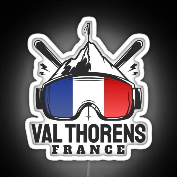 Val Thorens France Ski Resort Skiing Souvenir RGB Neon Sign