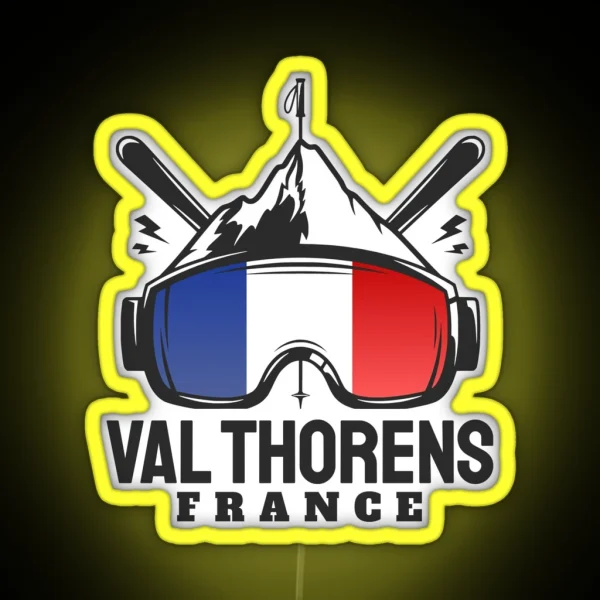 Val Thorens France Ski Resort Skiing Souvenir RGB Neon Sign