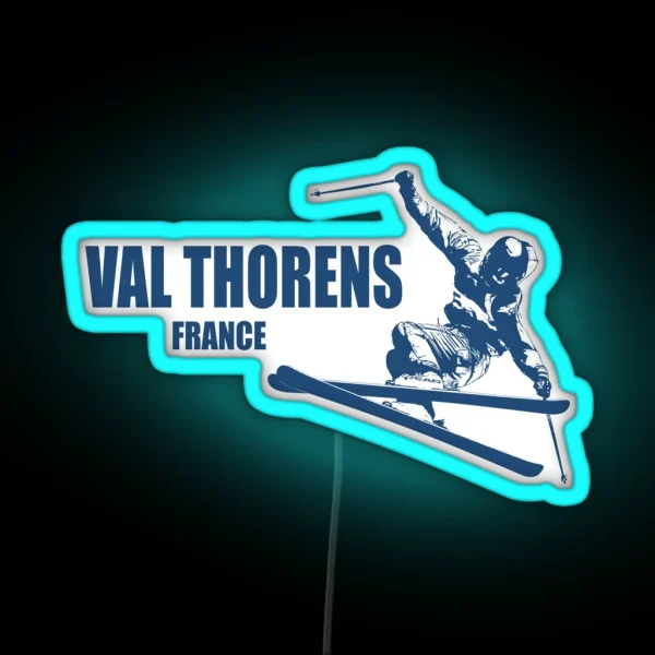 Val Thorens France Skier RGB Neon Sign
