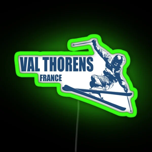 Val Thorens France Skier RGB Neon Sign
