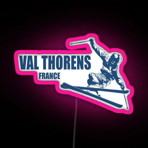 Val Thorens France Skier RGB Neon Sign