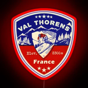 Val Thorens France Skiing Ski Mountains Skier RGB Neon Sign