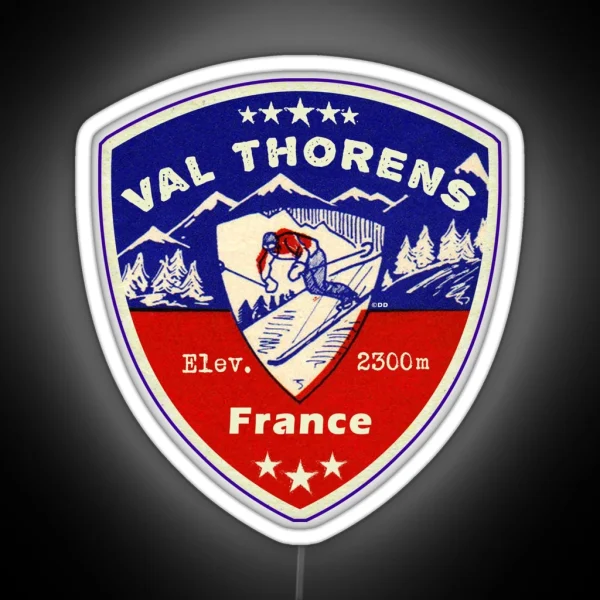 Val Thorens France Skiing Ski Mountains Skier RGB Neon Sign