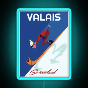 Valais Switzerland Poster RGB Neon Sign