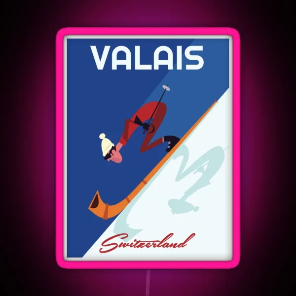 Valais Switzerland Poster RGB Neon Sign