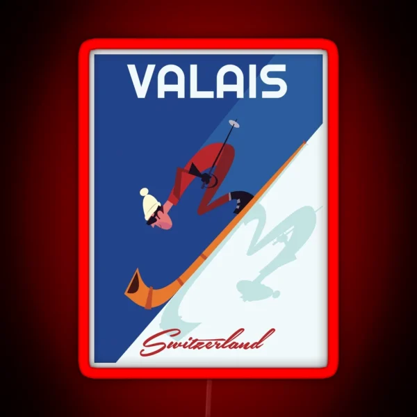 Valais Switzerland Poster RGB Neon Sign