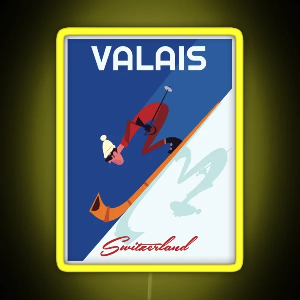 Valais Switzerland Poster RGB Neon Sign