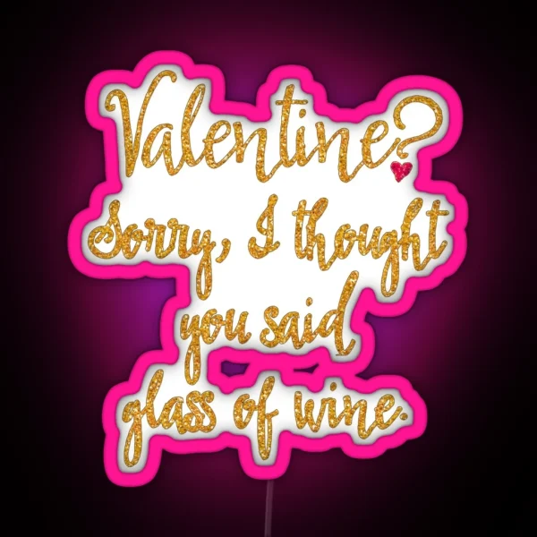 Valentine Or Glass Of Wine RGB Neon Sign