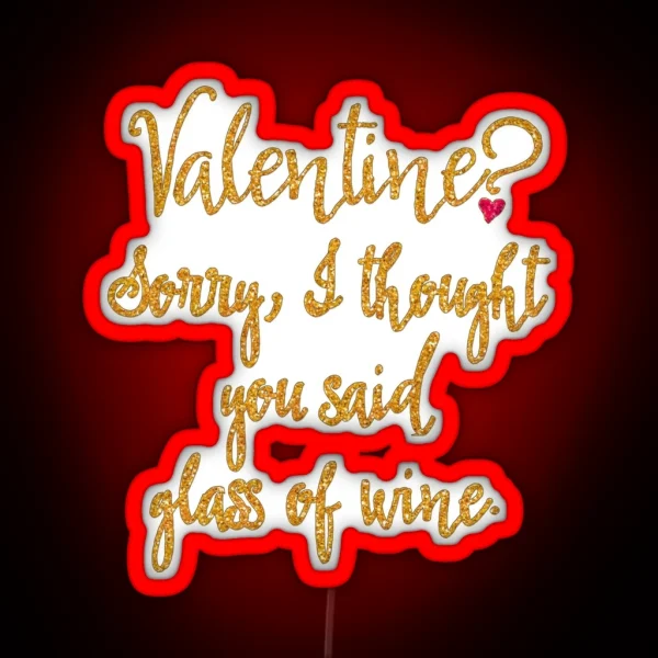 Valentine Or Glass Of Wine RGB Neon Sign