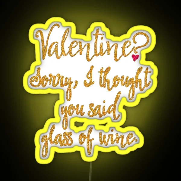 Valentine Or Glass Of Wine RGB Neon Sign